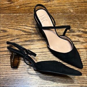INC International Concepts Black Slingback Heels